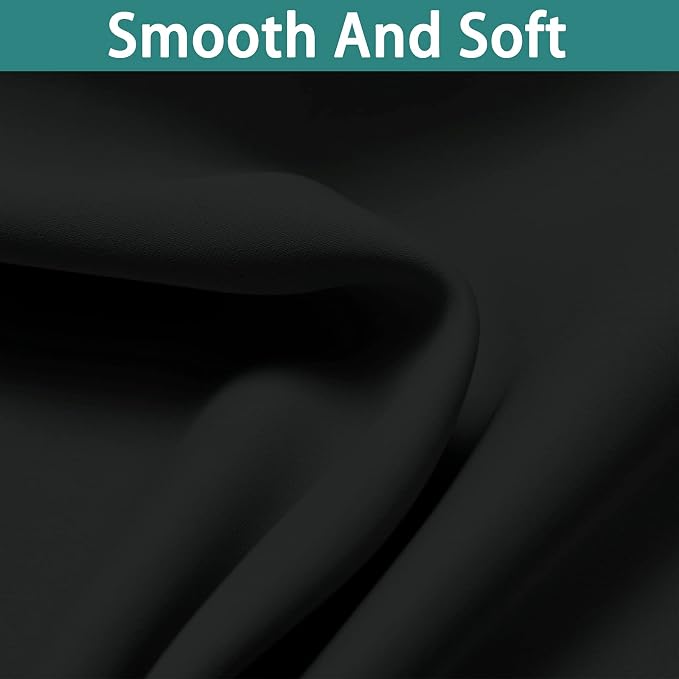 Yakamok Black 100% Blackout Curtains 63 Inches Long for Bedroom 52" Wide | Blackout Curtain Panels for Bedroom, 2 Thick Layers Grommet Top Thermal Insulated Drapes with Black Liner for Living Room