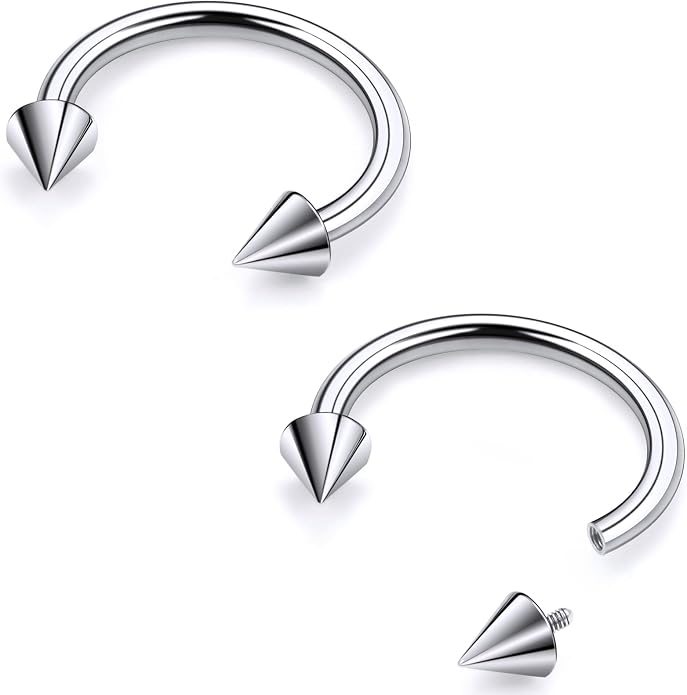 20G 18G 16G 14G 12G 8G 6G 4G 2G ASTM F136 Titanium Internal Thread Horseshoe Septum Ring Jewelry Circular Barbell Helix Snug Tragus Rook Daith Cartilage Earring Lip Ring Piercing Jewelry