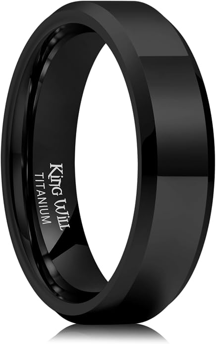 King Will BASIC Men Women 4mm/5mm/6mm/7mm/8mm Titanium Rings Polished Wedding Band Engagement Anniversary Band Comfort Fit