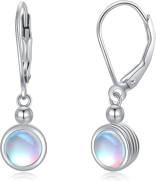 Dorunmo Moonstone Dangle Drop Earrings s925 Sterling Silver Leverback Earrings Filigree Moonstone Jewelry Birthday Gifts for Women