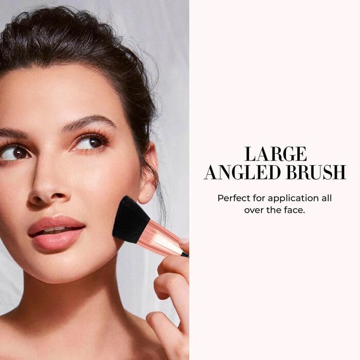 LUMINESS Silk Airbrush Spray Foundation 2-PC Kit - Foundation & Dual-Sided Angled Makeup Brush - Buildable Coverage, Anti-Aging Formula, Humidity Resistant, Hydrates & Moisturizes, Medium Warm