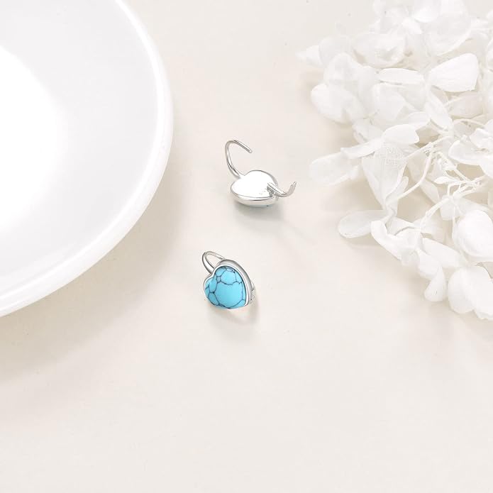 WINNICACA Leverback Earrings for Women 925 Sterling Silver Tree of Life Earrings Dangle Drop Turquoise Moonstone Moss Agate Heart Jewelry Gifts for Women Her Wife Anniversary Birthday Gifts