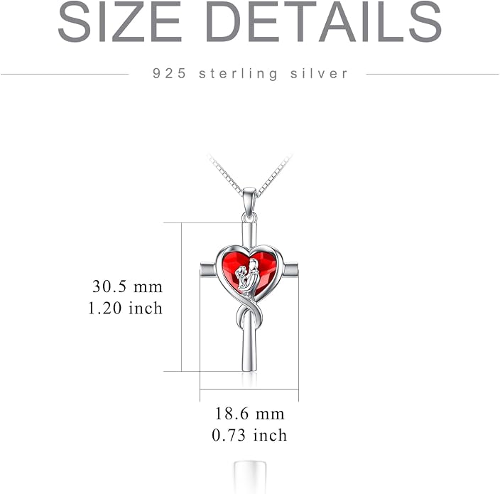 PROESS S925 Sterling Silver Daughter Heart Pendant Necklace from Dad Mom I Love You Forever Jewelry