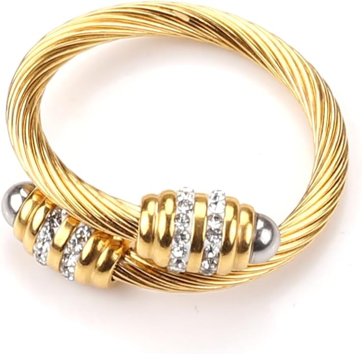Dorriss Cable Rings Vintage Twisted Open Ring for Women Adjustable Designer Fashion Brand Stainless Steel Jewelry with Gift Box