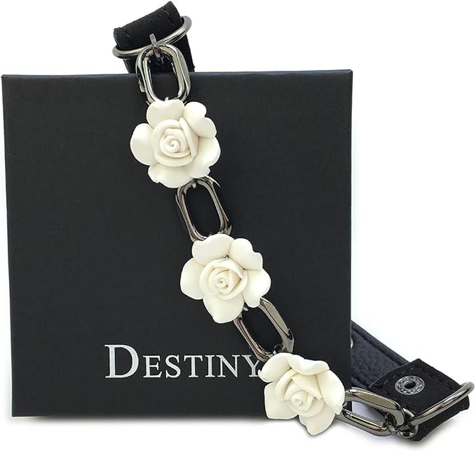 Destiny Love Handmade Rose Flower Choker Collar Necklace Velvet Necklace with Box for Women and Men