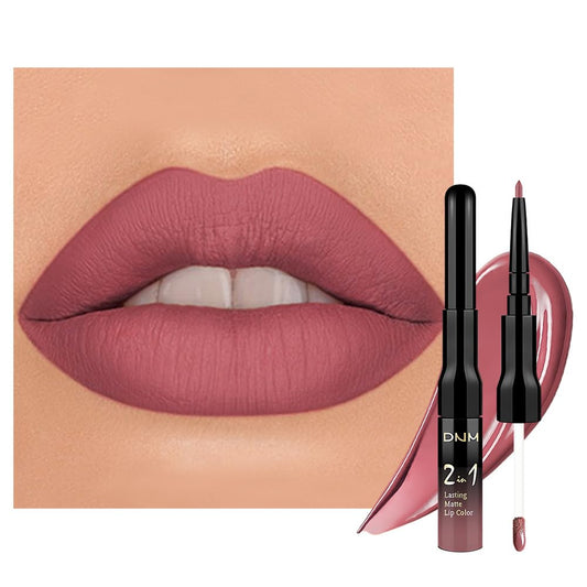 evpct 1Pcs Antique Rose Matte Lip Liner and Liquid Lipstick Stain Makeup Set for women, Nude Pink Long Lasting Smudge Proof Lipstick labiales matte mate larga duracion listip 24 hours originales, 29#