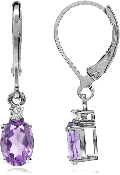 Silvershake White Gold Plated 925 Sterling Silver Leverback Earrings