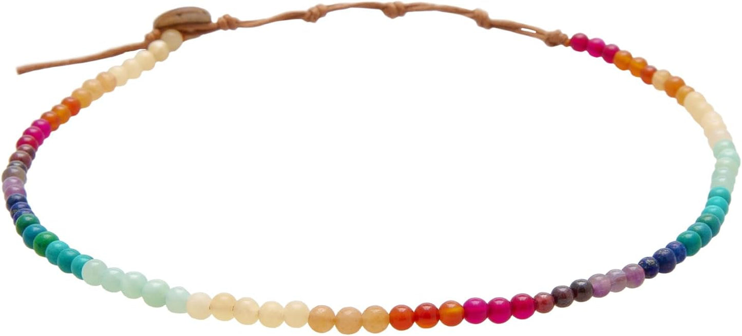 Lotus and Luna 7 Chakra Necklace for Women - Healing Crystal Necklace with Genuine Stones (Master Healer) to Bring Balance and Healing to Mind and Body - Handmade Jewelry Gift