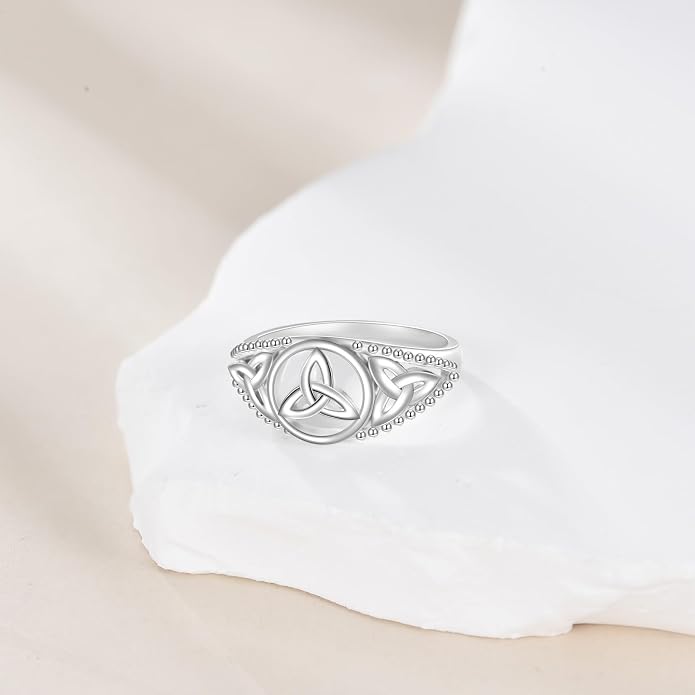925 Sterling Silver Claddagh Ring/Celtic Knot Ring for Women, Irish Wedding Rings, Celtic Knot Irish Jewelry for Women