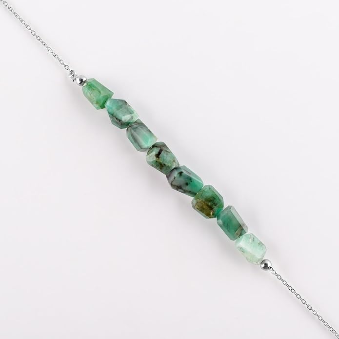 Natural Gemstone Dainty Pendant Necklace for Women Handmade Crystal Jewelry 925 Sterling Silver 18 Inch Chain Healing Chakra Christmas Birthday Gift for Her