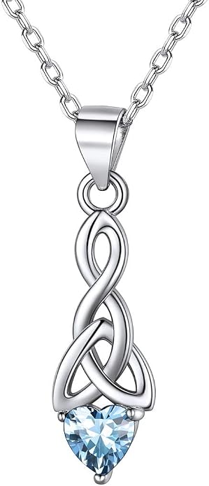 ChicSilver Bow and Cat Birthstone Necklace, 925 Sterling Silver Pendant Necklaces for Women, Hypoallergenic Silver Choker with 16 inch Rolo Chain, 12 Months Jewelry for Valentines Mothers Day Christmas