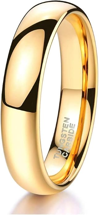 CROWNAL 2mm 4mm 6mm 8mm 10mm Tungsten Wedding Band Ring Men Women Plain Dome Polished Size Comfort Fit Size 3 To 17