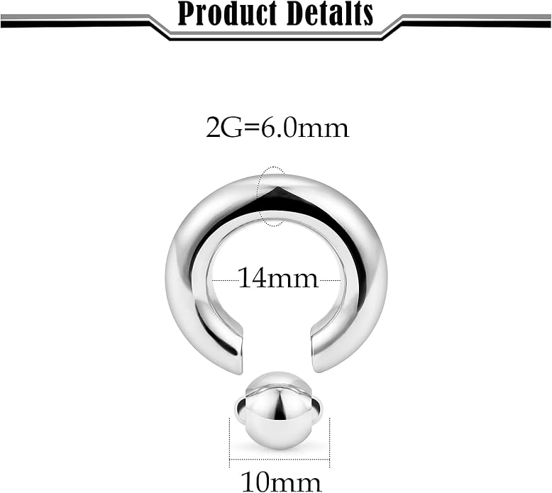 20G-2G ASTM F136 Titanium Septum Rings Nose Ring Hoops Circular Barbell Helix Snug Tragus Rook Daith Cartilage Earring Sneke Bites Lip Ring Hoop Smiley Piercing Jewelry for Women Men 6mm-19mm