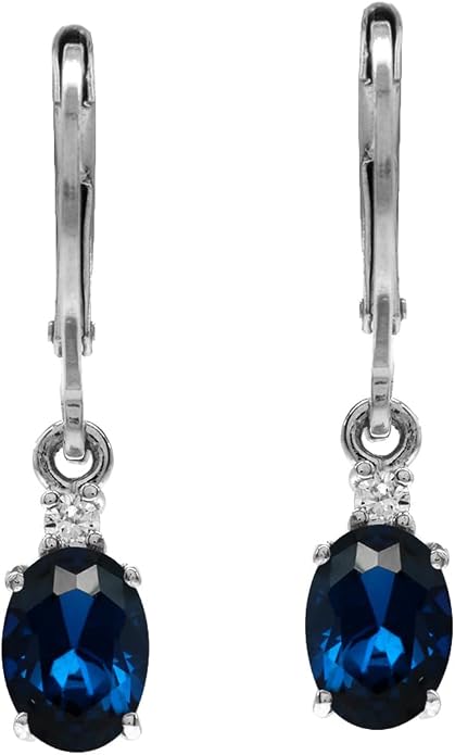 Silvershake White Gold Plated 925 Sterling Silver Leverback Earrings