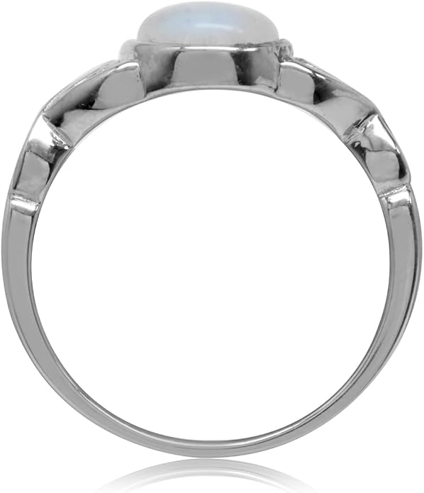 Silvershake 7MM Genuine Round Shape Gemstones White Gold Plated or Yellow Gold Plated 925 Sterling Silver Victorian Style Solitaire Ring Jewelry for Women