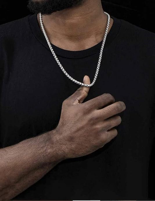 925 Sterling Silver Box Chain Lobster Clasp 2/3/4/5mm Necklace for Women Mens Box Chain Silver/14K Gold Plated Plated Necklace Chain Diamond Cut 16-30 Inches