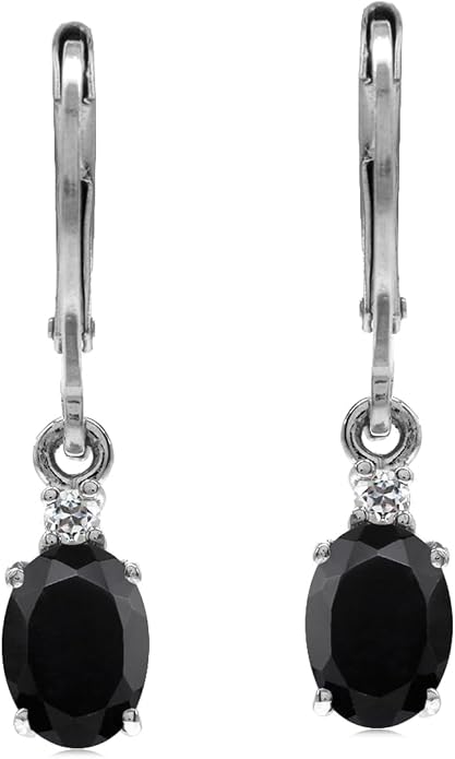 Silvershake White Gold Plated 925 Sterling Silver Leverback Earrings
