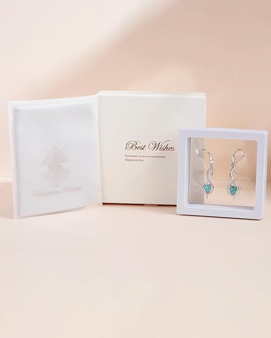 BDL Genuine Turquoise Jewelry for Women, Sterling Silver Earrings and Necklaces for Women, Leverback Dangle Drop Earrings Jewelry