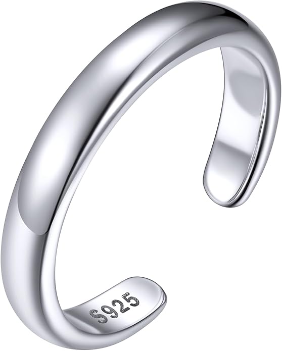 ChicSilver Sterling Silver Toe Rings for Women 14K Gold Plated Toe Rings for Women Open Adjustable Toe Ring for Women Toe Jewelry for Summer Beach