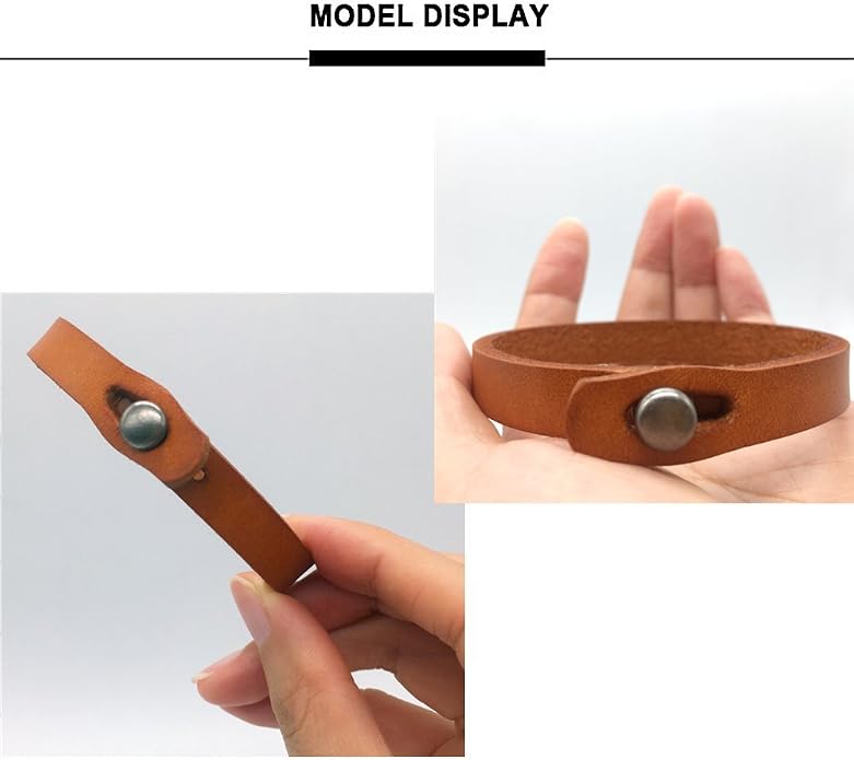 Mens Genuine Leather Bracelet - Handmade Adjustable Leather Cuff Bracelet punk Style leather wrap Wristband for Men