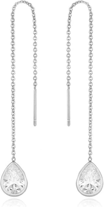 Ettika 18k Gold Plated, Silver Plated, Rhodium Plated Pull Through Threader Earrings. Threaders Minimalist Earring. Womens Jewelry Gifts