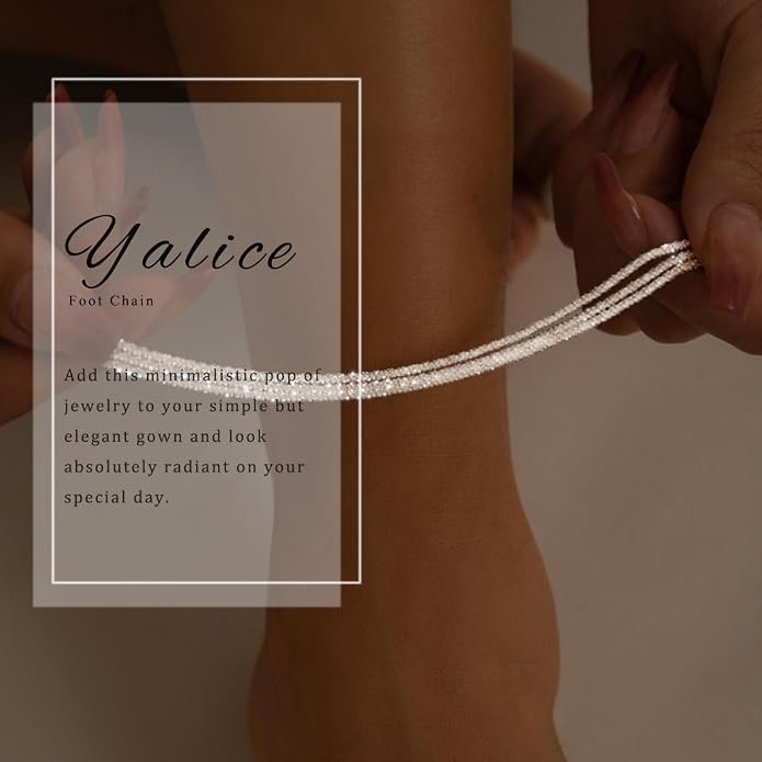 Yalice 925 Sterling Silver Ankle Bracelets for Women Dainty 14K Gold Plated Anklets Set Shiny Waterproof Ankle Chain Cross Beach Foot Jewelry Gifts