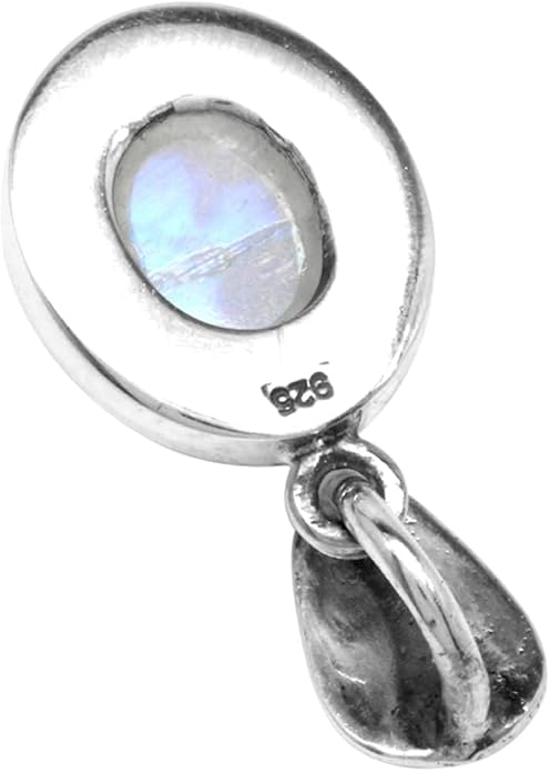 Silvershake Natural Moonstone 925 Sterling Silver Swirl and Spiral Solitaire Pendant