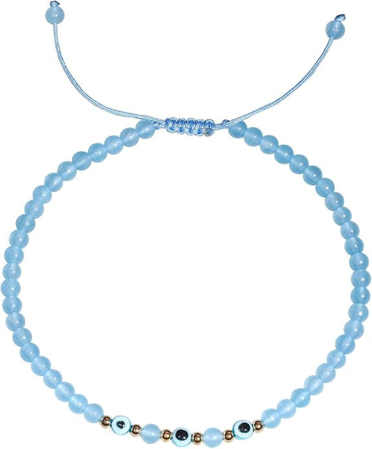 Evil Eye Ankle Bracelets for Women Beads Anklets Beach Accessiory Gemstone Healing Crystal Adjustable