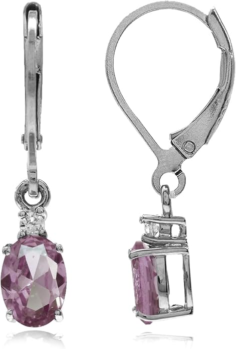 Silvershake White Gold Plated 925 Sterling Silver Leverback Earrings