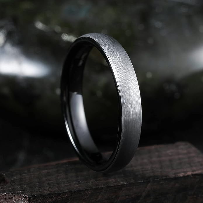 King Will Titanium Wedding Band for Men Women-Sliver/Black/Gold Plated Pure Titanium Wedding Ring, 3-9mm Widths Available Brushed Matte Design Comfort Fit Size 4-16