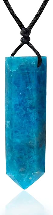 Runyangshi Healing Crystal Pendants, Single Pointed Natural Crystal Quartz Necklace 6 Faceted Chakra Crystal Wand Stone Reiki Energy