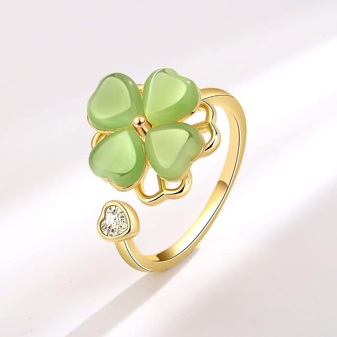 Fidget Ring Anxiety Spinner Ring Open Adjustable Sunflower Star Moon Windmill Butterfly Rings Daisy Stress Relieving Fidget Women Cubic Zirconia Anti Stress Mood Rotate Inspirations Jewelry