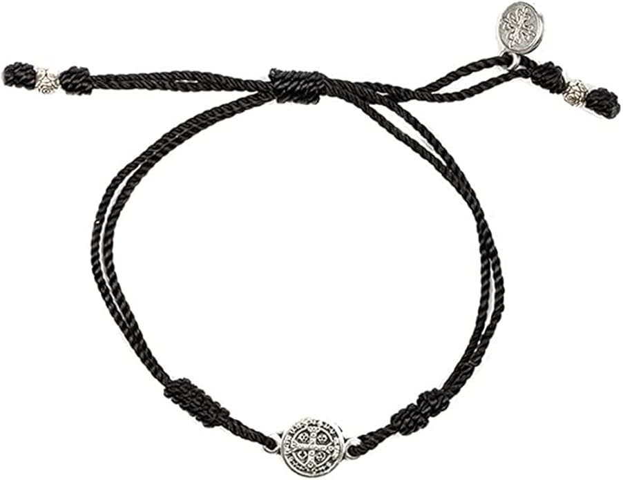 My Saint My Hero Benedictine Blessing Bracelets – Handwoven Spiritual Protection with Medals Hand-Cast In Italy at Sacred Site