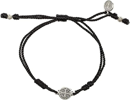 My Saint My Hero Benedictine Blessing Bracelets – Handwoven Spiritual Protection with Medals Hand-Cast In Italy at Sacred Site