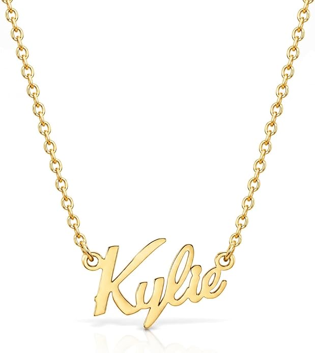 MOMOL 18K Gold Plated Stainless Steel Name Necklace Personalized Custom Name Necklace Customized Nameplate Necklace for women