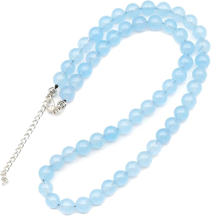 Natural Gemstone Beaded Choker Necklace | 8mm Handmade Adjustable Jewelry for Men & Women | Chakra Balancing Crystal Necklace | Spiritual Gift | Macrame Cord with Extender