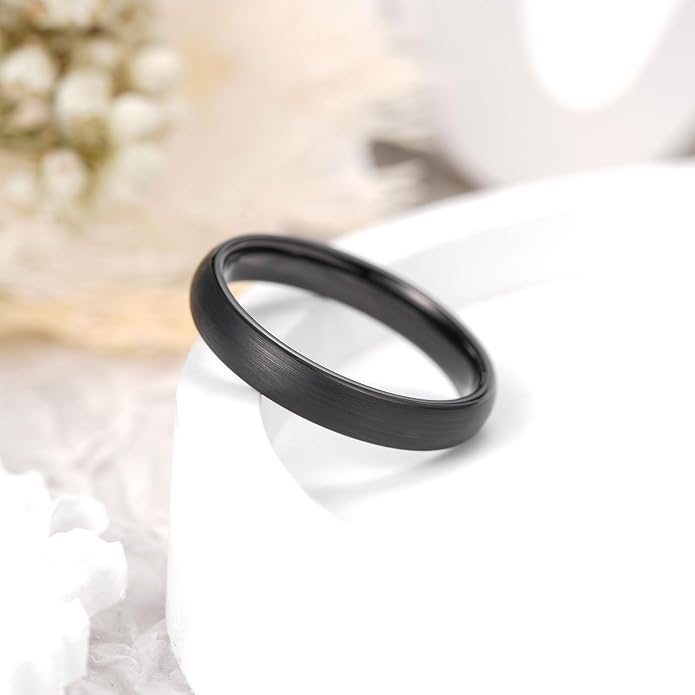 King Will Wedding Band for Men Women, 2/4/6/7/8mm Domed Matte Brushed Tungsten Carbide Rings, Solid/Dual Color Engagement Rings, Comfort Fit