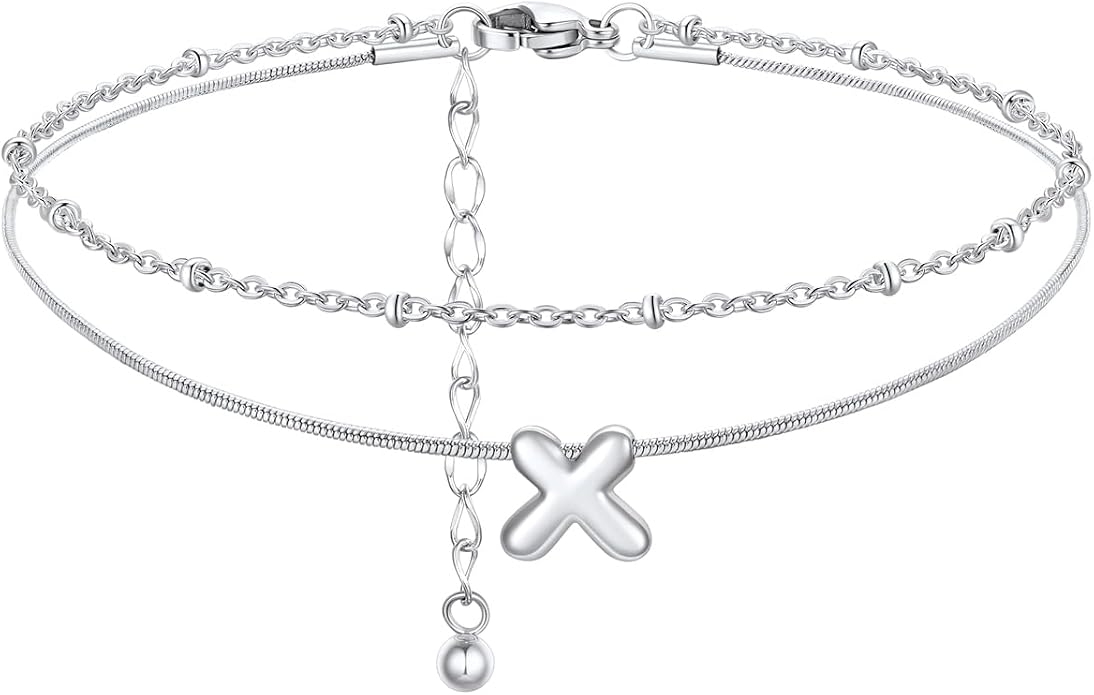 ChainsProMax Initial Ankle Bracelets for Women, Waterproof Anklets Bracelet Adjustable Summer Beach Women Foot Jewelry, Stainless Steel/Gold Plated-Send Gift Box/Letter A-Z