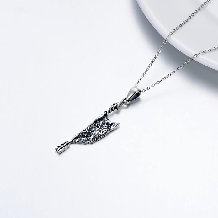 VONALA S925 Sterling Silver Celtic Owl/Moon Wolf/Horse/Dragon/Viking/Anchor Necklace Celtic Knot Pendant Necklace Irish Vintage Necklace Gifts for Women Teens Men Unisex