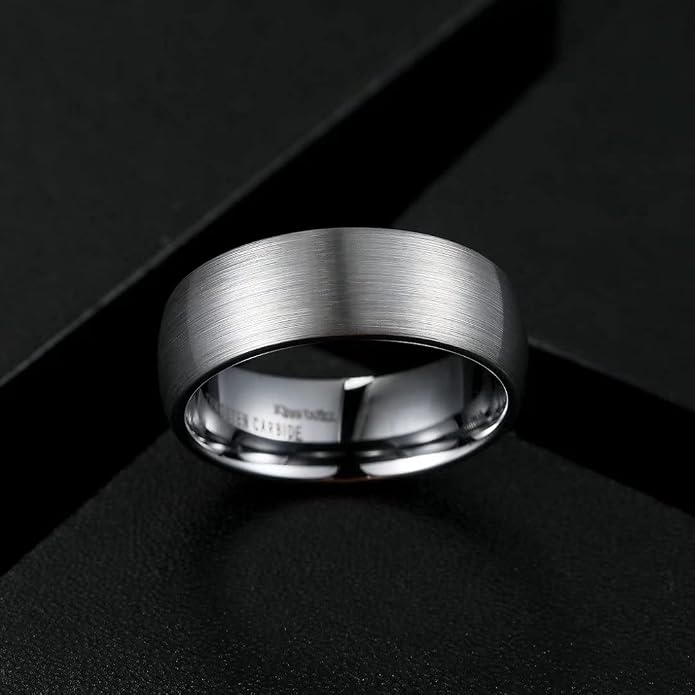 King Will Titanium Wedding Band for Men Women-Sliver/Black/Gold Plated Pure Titanium Wedding Ring, 3-9mm Widths Available Brushed Matte Design Comfort Fit Size 4-16