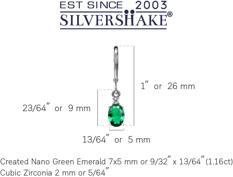 Silvershake White Gold Plated 925 Sterling Silver Leverback Earrings