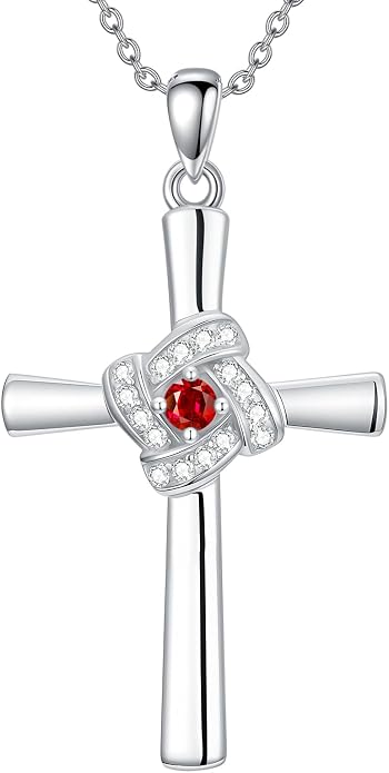 Cross Necklace for Women 925 Sterling Silver Crucifix Pendant Christian Cross Jewelry for Women Men