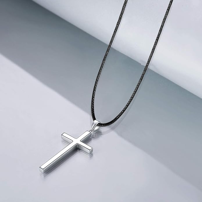 POPLYKE Cross Necklace 925 Sterling Silver Philippians 4:13 I Can Do All The Things Inspirational Necklace Gifts for Women Men 20+2''