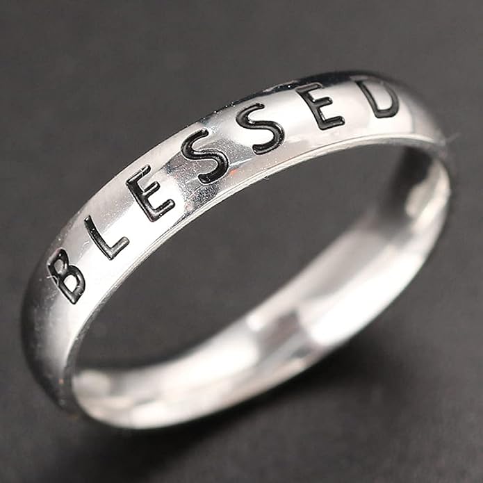 Jude Jewelers 4mm Stainless Steel Love Faith Hope Blessed Mantra Inspirational Wedding Band Ring