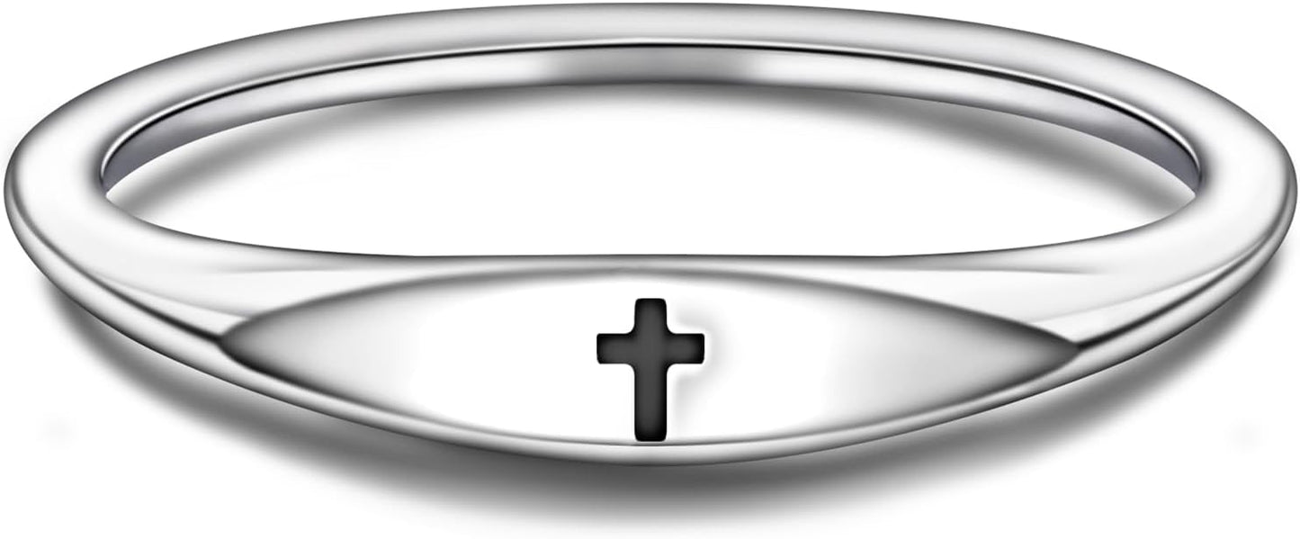 Helonley S925 Sterling Silver Birthstone Stackable Rings for Women Mother with Cubic zirconium Mom Ring Mother's Day Jewelry Gifts for Wife