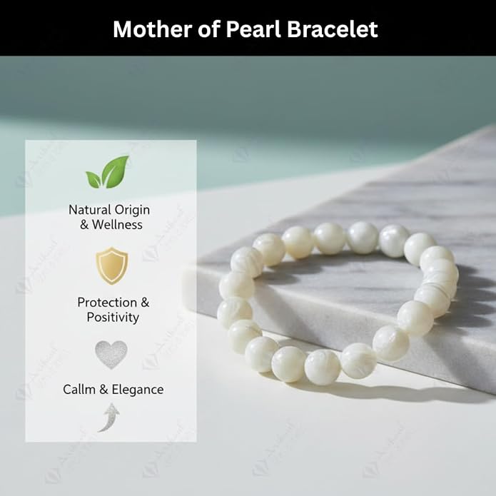 Arihant Gems And Jewels Reiki/Yoga Healing Crystal Stretchable Bracelet,100% Natural And Certified, Astrological Gemstone, Unisex Both For Men & Women - (8 Mm)