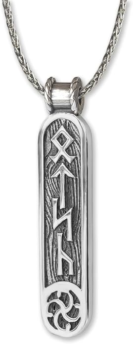 Viking Rune Formula Pendant Necklace for Men Women - 925 Sterling Silver - Norse Nordic Celtic Jewelry - Runes Protection Amulet - Matching Necklaces for Couples - Handmade