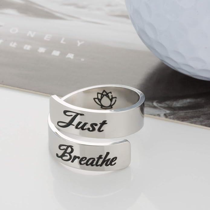 Inspirational Motivational Adjustable Ring Personalized Stainless Steel Spiral Wrap Twist Rings Encouragement Statement Graduation Jewelry Birthday Gifts for Women Teengirls.