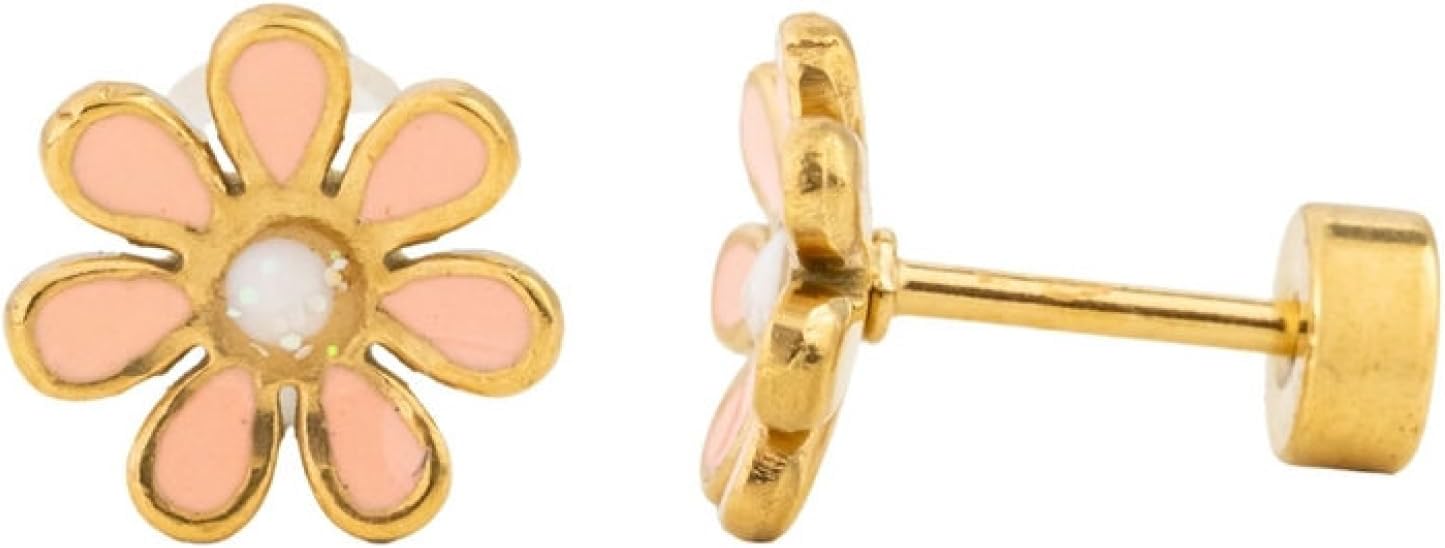 Colorful Stud Earrings - Gold, hypoallergenic, flat back earrings, all-day comfort for sensitive ears