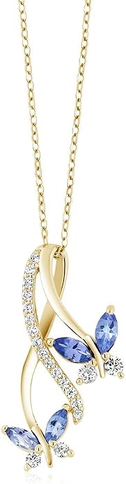 Gem Stone King 1.21 Cttw Blue Tanzanite Necklace | Butterfly Infinity Pendant Necklace for Women | 925 Sterling Silver | December Gemstone Birthstone | With 18 Inch Silver Chain